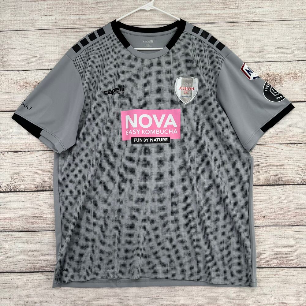 Albion SC San Diego Jersey Mens XXL Capelli Sport‎ NWT Short Sleeve Gray